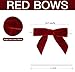 24 Pcs 4.2 Inch Velvet Christmas Bows for Christmas Tree, Wreath, Gift Wrapping, Crafts, Wedding, Party, Twist Tie Bows for Treat Bag Bakery Candy Bags, Home Decor (Burgundy)