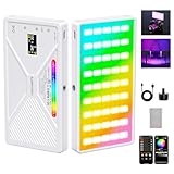 YAOULIGHTS LR225 LEDビデオライト RGB撮影用ライト 撮影 ライト 24種FX光効果 色温度2500K～9900K 4000mAh内蔵 輝度自由調節 アプリ制御 Type-C充電式 軽量 持ち運び便利 補助照明 物撮り ポートレート 商品撮影 夜間撮影 動画撮影 自撮り ライブ配信 ビデオ会議などに適用 （白い）