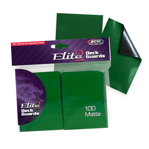 Protège-cartes BCW Elite 2 Matte verts par 100 pour cartes de jeu et de collection
