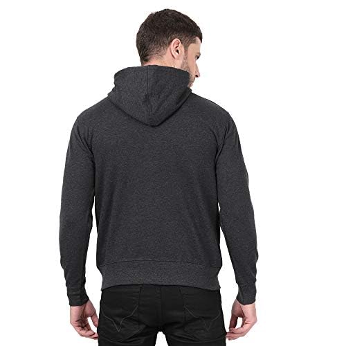 Image of Scott International Men's Solid Cotton Regular Fit Hoodies Sweatshirts with Zipper Stylish Winter Wear with Hood & Pockets Charcoal (X Large)