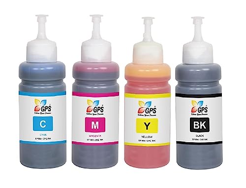 Image of GPS Colour Your Dreams 664 Refill Ink Bottle Compatible for Epson T664, L130, L360, L380, L361, L210, L220, L310, L350, L355, L365, L385, L405, L455, L485, L565, L605, L1300 Printers (4 Color Set)