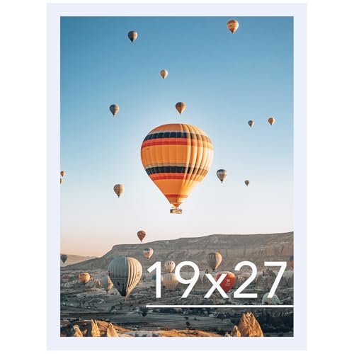 Image of JCJMY 19x27 Picture Frame White for Poster Photo Picture, Horizontal and Vertical Formats for Wall Hanging, 19 x 27 Wall Gallery Poster Photo Frame for 19 by 27 Photos Posters, White