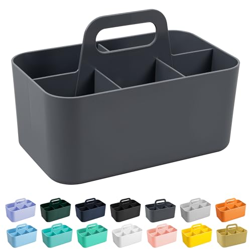 Image of Tiawudi Multipurpose Caddy Organizer, Plastic Caddy with Handle, Stackable Desk Organizer for Stationery, Marker and Pencil, Office Supplies Organizer, Dorm Caddy