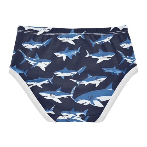 Wusikd Shark Navy Girls' Underwear Cotton Blue Girls Briefs Soft Toddler Underwear 2T2