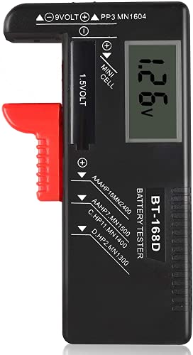 Battery Tester for AAA AA C D 9V 1.5Vï¼ŒDigital Battery Voltage Tester for Button Cell Batteries ï¼ŒHousehold Battery Checker (Model: BT-168D)