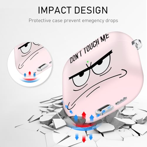 Image of for Apple Airpods 4th Generation Case Covers(2024),Don't Touch Me for Airpods 4 Cover with Keychain /Lanyard Soft Cute Shockproof Cover for Women Men Compatible AirPods 4 Case,Pink