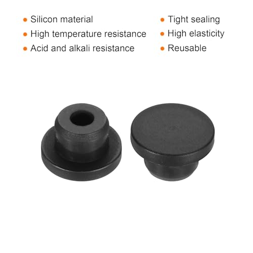 Image of MECCANIXITY 18pcs T-Shaped Silicone Plugs 16mm 5 /8 Inch Dia Snap in Plug Hole Seal Cover Round Rubber Stopper for Kitchen Rubber Bulkheads Waterproof Sealing Plugs Black