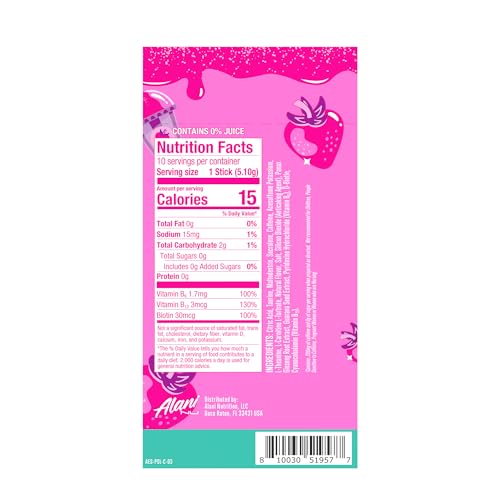 Image of Alani Nu PINK SLUSH Energy Sticks, Energy Drink Powder, 200mg Caffeine, Pre Workout Performance with Antioxidants, On-The-Go Drink Mix, Biotin, B Vitamins, Zero Sugar, 5-10 Calories, 10 Pack