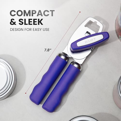 Image of Zulay Kitchen Manual Can Opener Heavy Duty Patented Stainless Steel, Purple