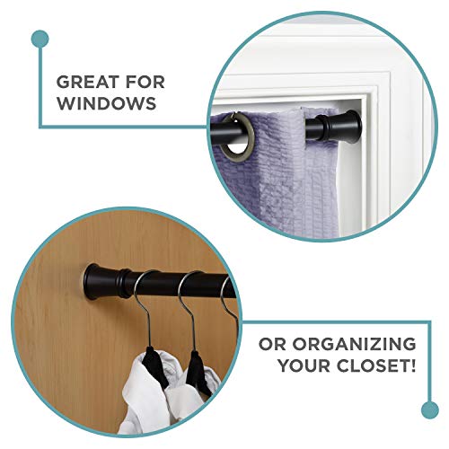Zenna Home Adjustable Tension Shower Rod, steel, Matte Black, 26 inches to 76 inches - Image 3