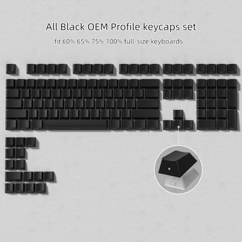 Image of dagaladoo Shine Through keycaps Set,Double Shot PBT keycaps Black