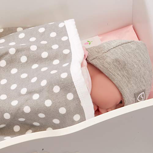 Syb Baby Blanket; Silver-Lined Cotton Flannel Emf Radiation Protection (Cool Gray W/White Dots) #TOP3