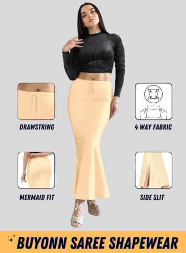 Image of Saree Shapewear Petticoat for Women | Stretchable Saree Shaper | Shapewear for Saree | Petticoat Innerwear | Saree Skirt for Women | Shape Wear for Dresse & Sarees