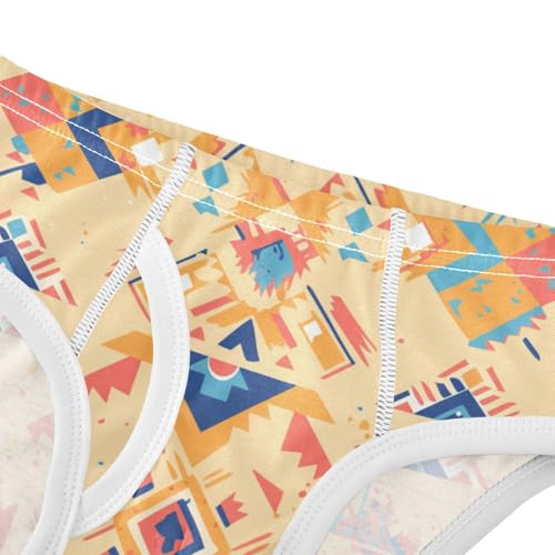 KLL Colorful Aztec Pattern Peach Little Boys Cotton Briefs Cute Children Panties4