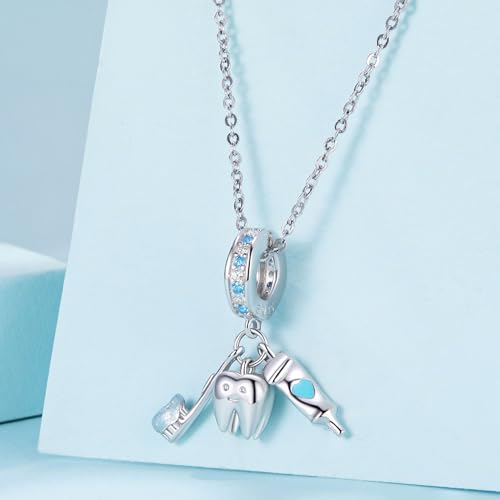 Colgante Cepillo de Dientes Plata 925 para Personalizar Pulseras 3