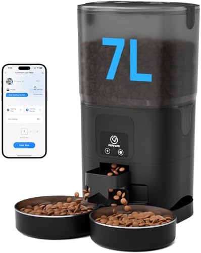PAPIFEED 7L Automatic Cat Feeders for 2 Cats - 2.4G WiFi Timed Au...