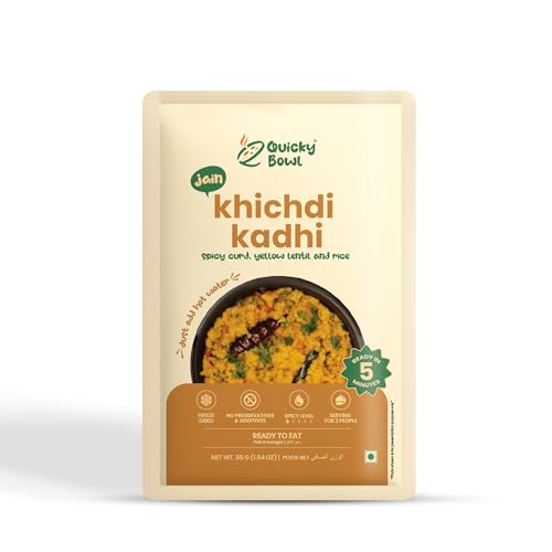 Image of QuickyBowl Jain Khichdi Kadhi | fusion of yogurt and Rice | Ready to eat | Indian Khichdi | No Onion No Garlic | Instant Food | (Pack of 3)