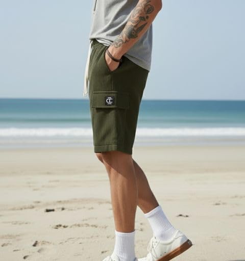 Image of INDICLUB Men's Athletic Performance Shorts,Casual Everyday Wear, Comfortable Drawstring Style