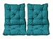 Ambientehome Lot de 2 Coussins Haut Dossier HANKO pour Fauteuil de Jardin, Coton, ca. 98 x 50 x 8 cm, Ton Bleu, 2 Unité 1