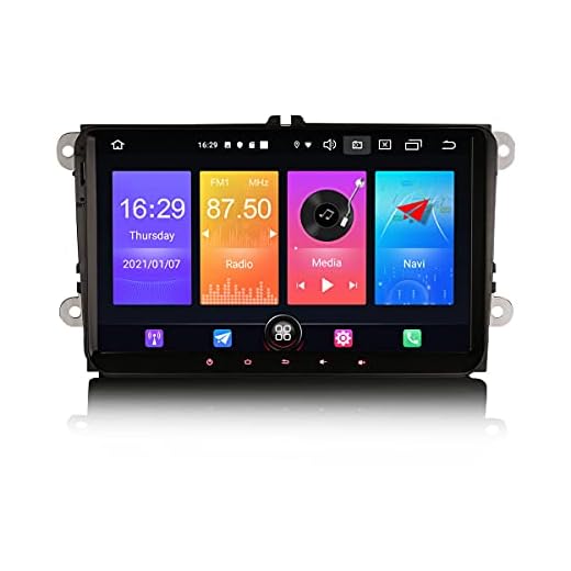 Erisin 9 tums Android 10.0 bilstereo GPS navigator radio pekskärm för VW Passat Golf MK 5/6 Touran Skoda Seat Jetta Transporter T5 DAB+ Inbyggd DSP CarPlay Android Auto Bluetooth 2G RAM + 32 GB ROM