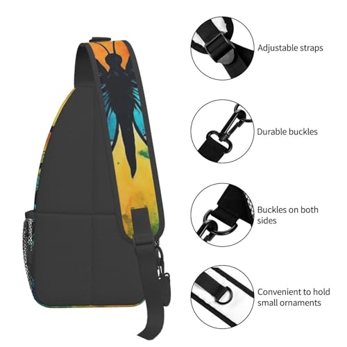 Bolso tipo sling unisex con estampado butterfly tie dye miniatura 5