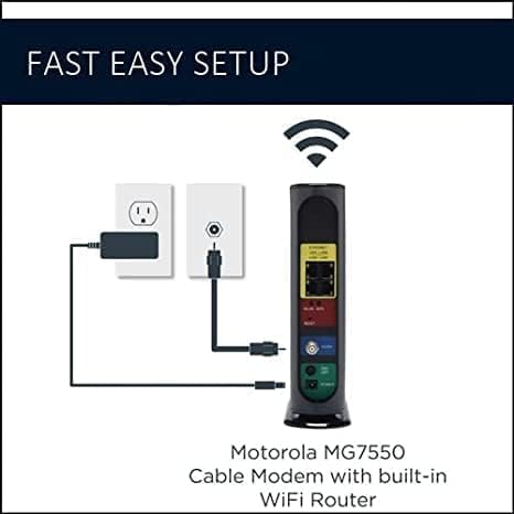 Miniatura 3 de MOTOROLA MG7550 16x4 Cable módem Plus AC1900 Router Gigabit Wi-Fi de doble banda con potenciador de potencia, 686 Mbps DOCSIS 3.0 - Certificado por