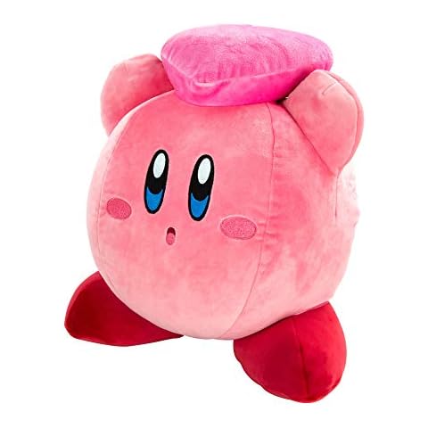 Club Mocchi Mocchi TOMY Kirby Mega Heart Plush Toy 38cm by Nintendo, Super Soft Cushion, Bedroom Accessories for Collectors as well as Girls and Boys from 3 Years old Cover