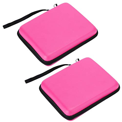 2Pcs Carrying Case for 2DS Console, EVA Hard Shell Carrying Case Portable Bag with Lacing for 2DS Console and Accessories, Waterproof Dustproof Shockproof Protective Case (Pink)