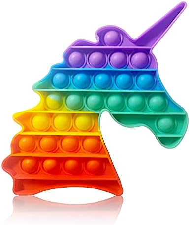 ZADAWERK® Pop IT! Sensory Fidget Toy - Licorne Arc-en-Ciel - Push Pop Jeu - Bubble Push - Anti Stress - Concentration - Optique - Acoustique - avec Facteur de Relax-Faktor (Licorne)