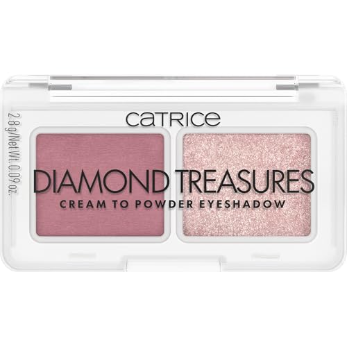 Catrice Diamond Treasures Cream to Powder Eyeshadow, Lidschatten, Nr. 020, Pink, 2 Pink-Töne, langanhaltend, hochpigmentiert, glitzernd, vegan, Nanopartikel frei, ohne Parfüm, ölfrei, 1er Pack (2.8g)