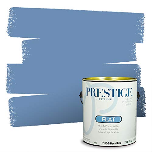 PRESTIGE Paints Interior Paint and Primer In One, 1-Gallon, Flat, Comparable Match of Benjamin Moore* Blue Dragon*