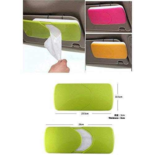 Image of Auto Accessories Car Sun Visor Tissue Box Paper Napkin Holder with Tissue (Multicolour)