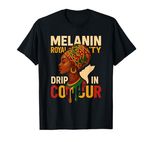 Photo de African Queen Drippin en Couleur panafricaine T-Shirt