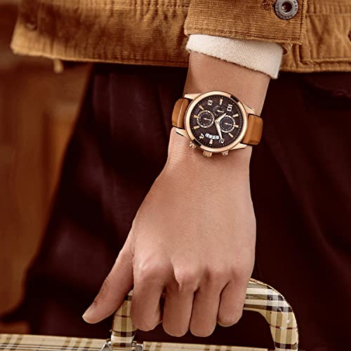 Image of BINLUN Leather Watch Band 14mm 16mm 18mm 19mm 20mm 21mm 22mm Quick Release Premium Oil Wax Leather and Breathable Silicone Hybrid Watch Bands Replacement Strap for Men Women