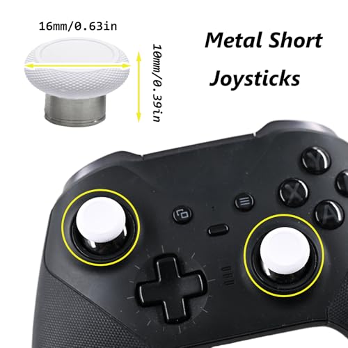 Image of 2 Pack Elite 2 Controller Short Thumbsticks Replacement for Xbox Elite Series 2 Controller,0.39in Standard Height Concave Magnetic Analog Short Joysticks Replacement for Elite Series 2 Core (White)