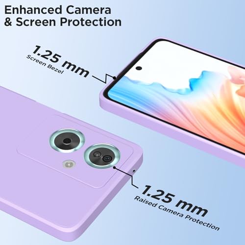Image of Outlouders Back Cover for Oppo A79 5G | Camera Protection | Durable Soft Matte Silicone Bumper Case (Purple)