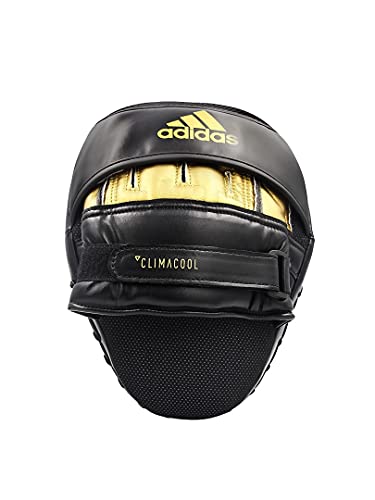 adidas Training Curved Focus Mitt Short Pratzen, Schwarz/Gold, 26 x 18 x 9 cm