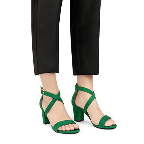 Image of JOY IN LOVE Women's Chunky Block Heels 3 Inch Ankle Strap Low Heel Sandals