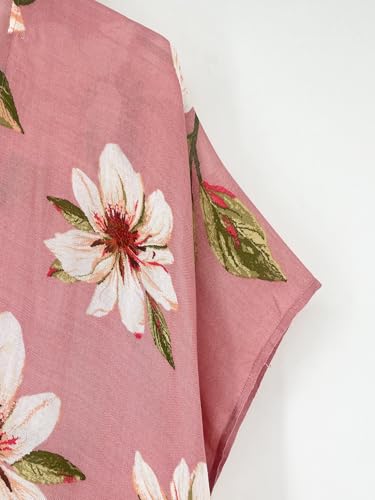 Image of Spicy Sandia Kimonos for Women Floral Beach Cover Up Loose Swimsuit Bathing Suit Coverup Cardigan for Summer Swimwear