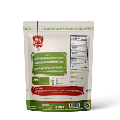 Lunar Lifts Nutrition Matcha Latte - Boba Tea Protein Powder | 26g Whey Protein Isolate Matcha Powder | Ceremonial-Grade Matcha Bubble Tea Protein Powder | No Added Sugar & Artificial Ingredients - Image 3