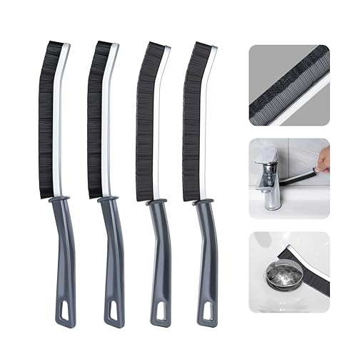 Image of 4 Pcs Hard Bristle Crevice Cleaning Brush,Crevice Cleaning Brushes for Household Use, Multifunctional Corner Gap Cleaning Brush Tool Grout Cleaner Brush for Kitchen Bathroom Window Hard Bristled