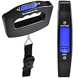 ZENO Luggage Scale | Digital Suitcase Weighing Scales | Handheld & Portable Travel Scales | Electronic Baggage Scales for Travelling | Luggage Scales 50KG | Black