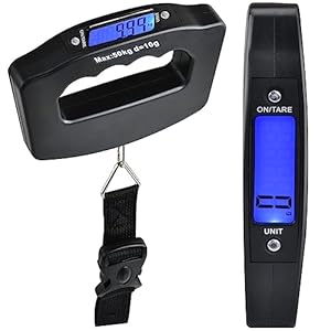 ZENO Luggage Scale | Digital Suitcase Weighing Scales | Handheld & Portable Travel Scales | Electronic Baggage Scales for Travelling | Luggage Scales 50KG | Black