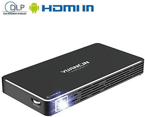 Yuancin LED Mini Android Wireless Portable DLP Projector - Features with HDMI Input and 2.4G/5.8G Dual Wifi,for Home Cinema Theater Entertainment Games and Parties (C800S Black)