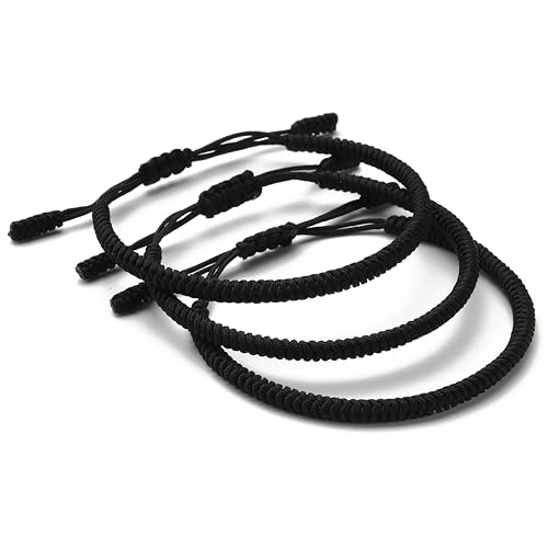 3 Tibetan lucky bracelets + Buddhist gift! - Handmade. Adjustable to your wrist. For men and women. Friendship bracelets made of braided fabric