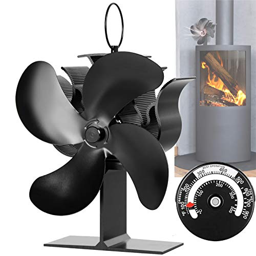 Geräuscharmer Betrieb 4 Blätter Kamin Ventilator Ofenventilator Feuerstelle Kaminöfen Umweltfreundlich für Kamin Holzöfen Öfen