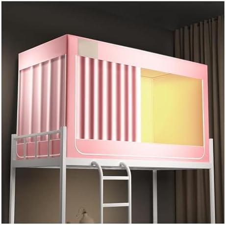 Fabric Bed Drapes Mesh Protection Canopy Shielding Netting,Bed Tents,Bunk Bed Curtains,Privacy Shading Bed Tent Twin Bunk Bed Blackout Curtains Canopy Bed Poles Dorm Bed Privacy Tent Twin to