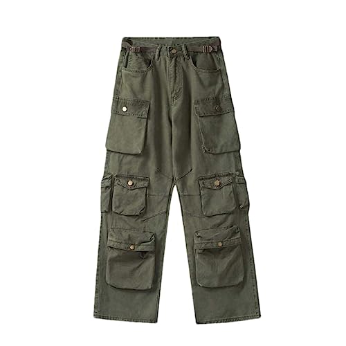 Niiyyjj Street Multi-Pocket Overalls Men's Cargo Pants Loose Casual Trousers Straight Pants Streetwear