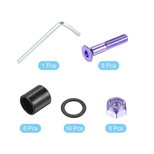 PATIKIL 1 Inch Skateboard Hardware Screws Bolts Kit - Image 3
