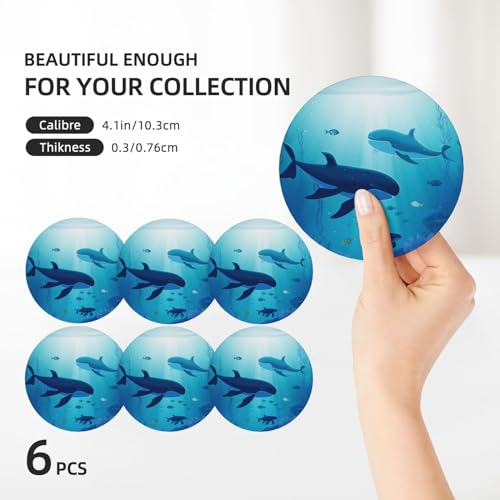 Dessous de verre en céramique durable et élégant motif baleines - 4